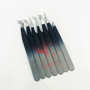 Pinces à cils Somofy Enterprises OEM les plus vendues, durables, grises mates, en acier inoxydable japonais solide - Product Image 1