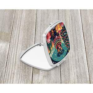 Miroir de maquillage de voyage décoratif de noël compact pour les femmes Rottweiler Design poche pliant cadeau de poche pour les filles - Product Image 2