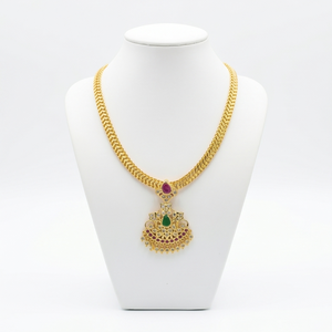 Divyoro Luxury Gold Plated <b>Copper</b> Alloy Pendant Necklace Rope <b>Chain</b> Women's Wedding Adjustable Length Classic Style Jewelry - Product Image 1