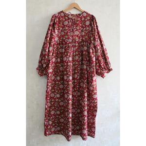 Vestido Boho de Algodón Hecho a Mano para Mujer, Estampado con Bloques, Natural, Lavable, Ligero, Transpirable, Vestido de Verano, Moda Ética - Product Image 1