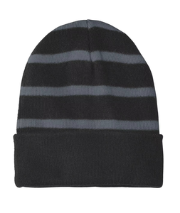 Unisex Striped Beanie Hat Black Yellow Knitted <b>Winter</b> <b>Cap</b> Casual Style for Adults - Product Image 3