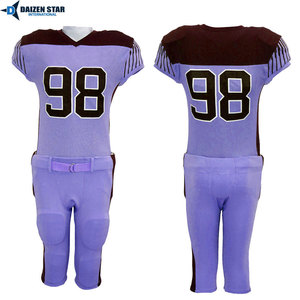 Ensemble de maillot et pantalon de football américain pour hommes, col en V, manches courtes, uniforme athlétique respirant, pour adultes, toutes saisons - Product Image 2