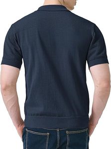 เสื้อโปโลถักแขนสั้นผู้ชาย สไตล์วินเทจ เสื้อโปโลลำลองสำหรับฤดูร้อน - Product Image 4