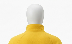 เสื้อถักไหมพรมสีเหลืองสำหรับผู้ชาย แขนยาว คอตั้ง ซิปหน้า โลโก้ด้านหน้า ทรงปกติ สีพื้น เรียบหรู ระบายอากาศได้ดี เหมาะสำหรับใส่ในฤดูใบไม้ร่วง - Product Image 5