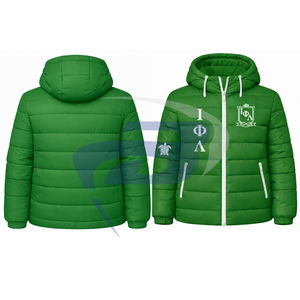 Chaqueta Acolchada con Capucha Iota Phi Lambda Sorority, Chaqueta de Alta Calidad, Chaqueta Varsity Acolchada para Mujer - Product Image 3