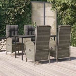 Conjunto de Comedor para Jardín en Negro y Gris - Product Image 1