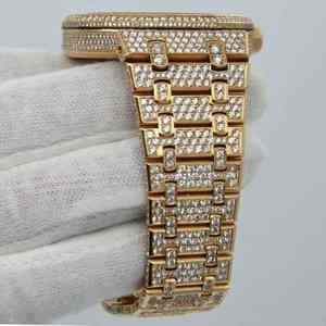 Montre BOJ A.P.53 entièrement en or jaune, cadran à aiguilles, mouvement automatique, diamants VVS, moissanite, montre pour homme, montre de luxe, montre à prix bas - Product Image 4