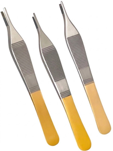 Pinza para tejidos Adson T/C alemana 1x2 con dientes de rata, dientes serrados marrones, instrumento quirúrgico de acero inoxidable - Product Image 3