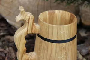 Taza de madera con tapa a prueba de fugas, aislamiento al vacío, taza de café, decoración de lujo para el hogar, tazas de café novedosas con forma de barril de madera - Product Image 5