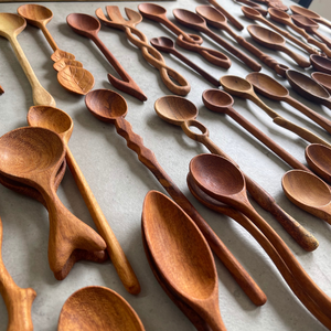 [BEST SELLER] BLUE LOTUS <b>FARM</b> Vintage <b>Wood</b> Handle Mini Spoon with Plant Pattern for Afternoon Tea-Binh Phuoc Origin - Product Image 2