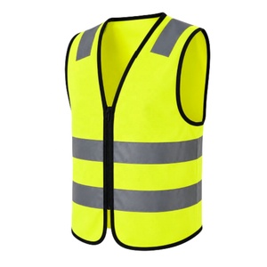 Chaleco de Seguridad Reflectante de Alta Visibilidad Amarillo con Franjas Plateadas y Cierre de Cremallera para Trabajo al Aire Libre - Product Image 3