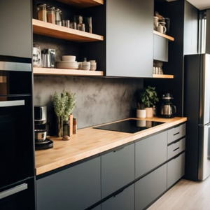 JY Project Custom Vietnam Factory Apartment Modular Kitchen Cabinet MFC MDF Plywood RTA European Freestanding Storage Wooden - Product Image 4