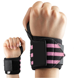 Attelles de poignet en polyester et coton respirantes pour haltérophilie, résistantes à l'usure, avec fermeture auto-agrippante et boucle pour le pouce – Meilleure attelle de poignet robuste - Product Image 1