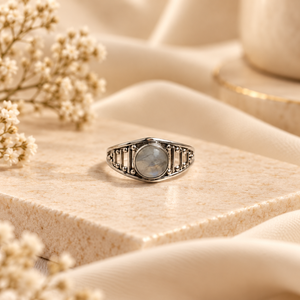 Anillo de Plata S925 con Piedra Lunar Natural, Chapado en Oro, Estilo Vintage, Joyería Fina, Popular en Instagram, Ideal para Regalo - Product Image 2