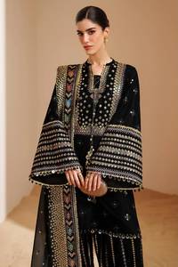 Ensemble de vêtements indiens pakistanais brodés de luxe pour femmes, Salwar Kameez Dupatta, style velours, sans plis, printemps/hiver, pour mariage - Product Image 2