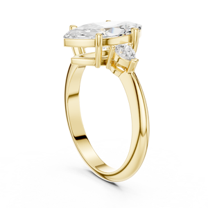 Bague de fiançailles classique en or jaune 14 carats pour femme, diamant de laboratoire certifié IGI 3 carats taille marquise, anniversaire, mariage - Product Image 3