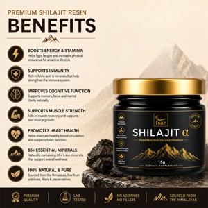 Résine de Shilajit de l'Himalaya Marque Blanche 15g – Shilajit 100% Authentique avec 82%+ d'Acide Fulvique pour l'Énergie et le Soutien de l'Endurance - Product Image 5