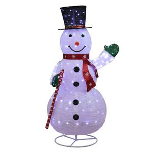 Pupazzo di Neve Gonfiabile Pre-Illuminato da 1,75 m con 210 LED Bianchi per Decorazioni Natalizie da Giardino - Product Image 2