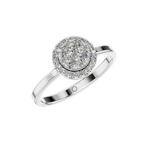 Elegant Classic 925 Sterling Silver Engagement Wedding <b>Ring</b> Natural Diamond Halo White Gold Plating for Anniversaries Parties - Product Image 1