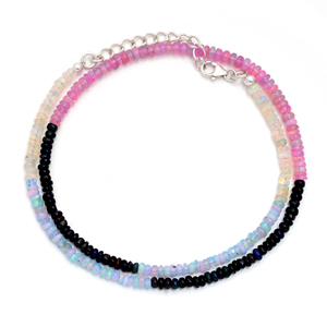 Collar de Ópalo Etíope Natural Clásico de Alta Calidad, Plata de Ley 925, Joyería de Piedras Preciosas Hecha a Mano, para Mujer, a la Moda, 15.5 Pulgadas - Product Image 3