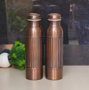 Elegant <b>Copper</b> <b>Drinking</b> <b>Bottle</b> Smooth Surface Water Container for Office Gym Travel Daily Hydration Use - Product Image 4