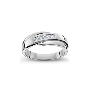 Princess Cut Real Diamond Wedding Band | 14K White Gold Bridal <b>Ring</b> | Elegant Diamond Anniversary <b>Ring</b> for Women Luxury Fine - Product Image 2