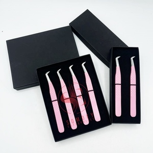 Pince à épiler professionnelle Somofy Enterprises en acier inoxydable pour extensions de cils, avec option de logo personnalisé et d'étiquette privée - Product Image 5