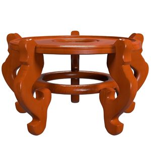 Tabouret rond en bois de rose oriental marron, fait main, mobilier religieux moderne pour salon, taille et logo personnalisables, haute qualité - Product Image 3