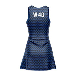 Vestido de Tenis Azul con Estampado Geométrico para Mujer, Sin Mangas, Cuello Redondo, Absorbe la Humedad, Ajustado, Ropa Deportiva, Falda de Golf para Verano - Product Image 2
