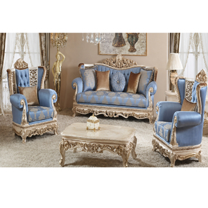 Stunning Silver Finish Modern Teak Wood Durable Sofa Set Comfortable Seating Formal Living Room Furniture Home USA - Product Image 1
