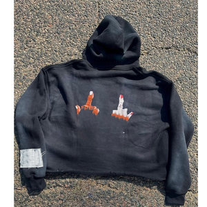 Sweat à capuche français en coton délavé au soleil, personnalisé, vintage, brodé, effet usé, avec logo, pour homme, haute qualité, respirant, style streetwear - Product Image 6