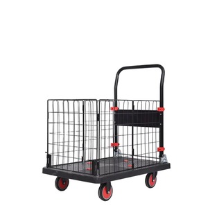 Heavy Duty Steel <b>Platform</b> <b>Trolley</b> Four Wheel Folding Hand Truck Cart - Product Image 4