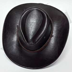 <b>Western</b> Ring Buckle Decoration PU Leather Cowboy <b>Hats</b> for Men Metal Rings Faux Leather Cowboy <b>Hat</b> - Product Image 6
