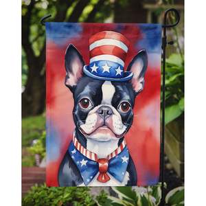 Boston Terrier patriótico americano Multicolor jardín bandera buzón decorativo patio bandera Banner para Patio ilustraciones flor - Product Image 3