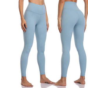Leggings de Moda para Mujer, para Yoga, Ejercicio, Gimnasio, Personalizables, de Cintura Alta, con Costuras, Nailon y Spandex, Logotipo OEM Impreso, Producto Nuevo - Product Image 5