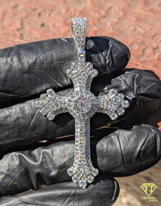 Pendentif Croix Iced Out avec Diamant Moissanite, Charme Religieux de Luxe Hip Hop en Argent pour Hommes et Femmes - Product Image 1