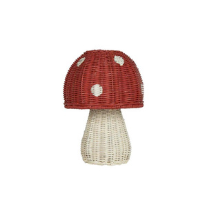 OEM Handmade Natural Rattan Mushroom Night <b>Light</b> for Kids Wicker <b>Nursery</b> Table Lamp Children's Bedroom Decor Vietnam Manufacture - Product Image 5