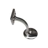 Support mural en alliage de zinc nickel satiné pour main courante en bois à piquets métalliques, type à un trou, 3 pouces, pour rampes d'escalier en bois