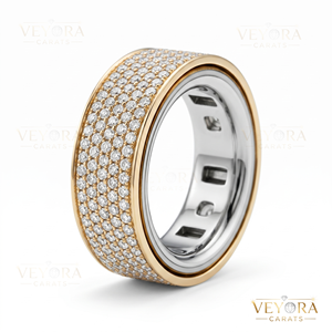 Funda Protectora de Lujo para Anillo con Incrustaciones de Moissanita en Plata 925 de Varias Filas - Product Image 4