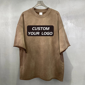Camiseta con Logotipo Personalizado, Precio al por Mayor, Camiseta con Lavado Ácido, 100% Algodón, Camiseta Oversize de Moda para Hombre - Product Image 2