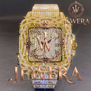 Reloj de Lujo con Diamantes Moissanite de Alta Demanda, Estilo Hip Hop, con Piedras Moissanite de Alta Calidad en Venta - Product Image 4