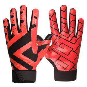 Gants de football à doigts entiers par sublimation, antidérapants, unisexes, avec fermeture auto-agrippante, pour sports de plein air, toutes saisons, pour le football américain - Product Image 1