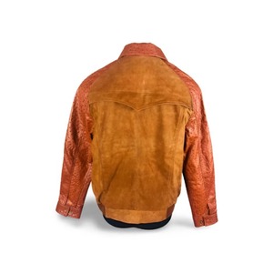 Veste en cuir d'autruche gaufré sur mesure pour homme, style motard en cuir de vachette, service d'échantillons OEM/ODM disponible en usine - Product Image 3