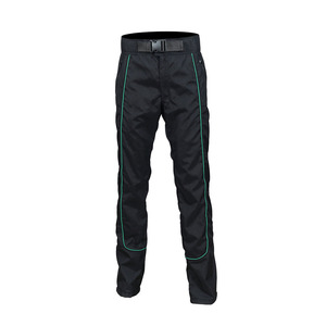 Pantalon de parachutisme pour homme noir avec rayures vertes, logo brodé, OEM, taille haute, fermeture élastique - Product Image 2