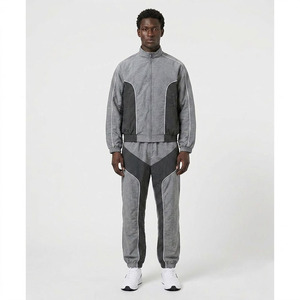 Ensemble de survêtement 2 pièces pour homme, coupe-vent en nylon et pantalon, avec logo personnalisé OEM, color block, vente en gros - Product Image 3