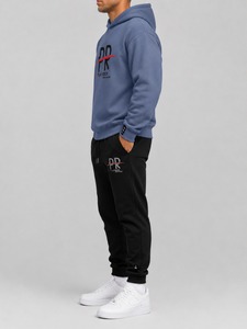 Fabricante OEM al por mayor, conjunto de 2 piezas unisex de streetwear con capucha de peso medio, logotipo bordado, 100% algodón, estampado en serigrafía. - Product Image 5