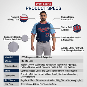 Maillot de baseball rétro pour homme, 100% polyester, sublimé, avec impression numérique du nom et du logo de l'équipe, personnalisable OEM - Product Image 5