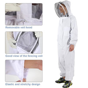 Traje de Apicultura con Velo Protector y Mangas Largas, Anti-Picaduras, Ventilado, para Manipulación de Abejas, Cosecha de Miel y Uso en Apicultura - Product Image 6