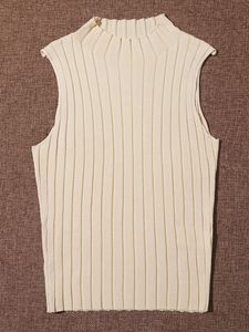 Camiseta sin mangas de punto para mujer, color liso, corte ajustado, informal, con logo frontal, 100% algodón, de secado rápido - Product Image 5