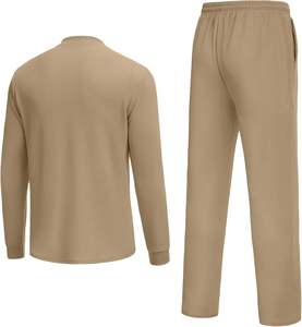 Custom Men Youthful Fashion Stand Up Collar Zippered Long Sleeve Sportswear Set Breathable Spring Casual Two Piece Suit - Product Image 3